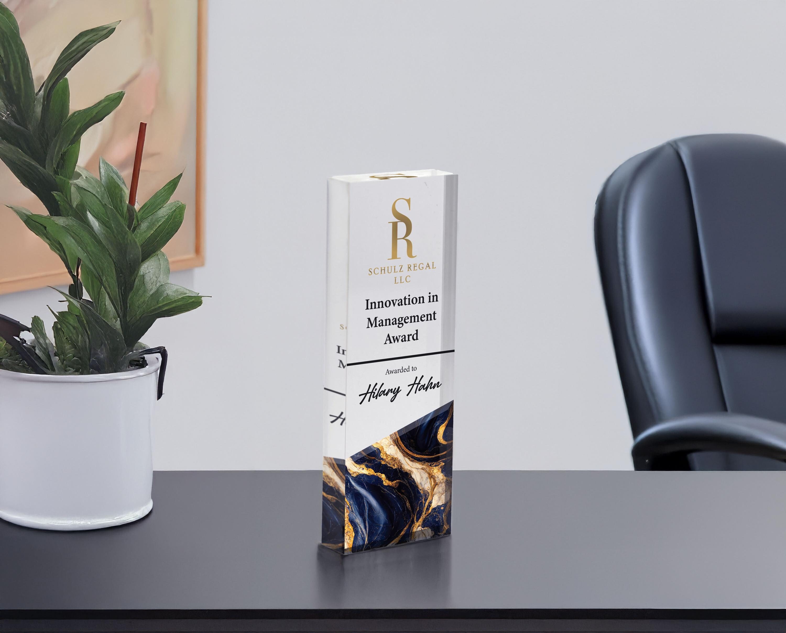 Employee Award Plaque with Logo | Custom Award Plaque | Personalized Clear Award Plaque | Trophy Award | Corporate Trophy Award |