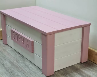 personalised toy box solid wooden storage chest