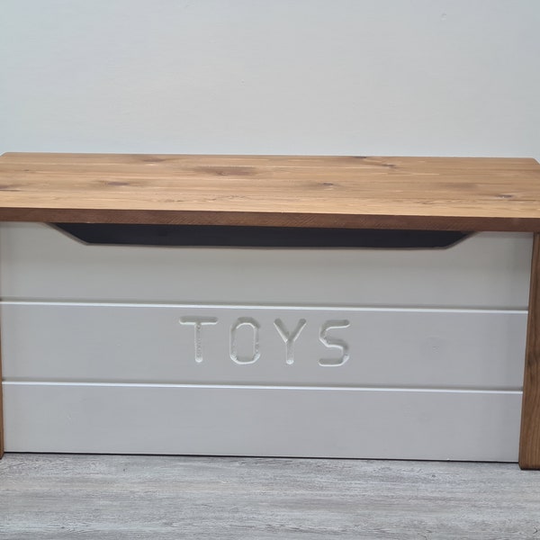 White and Oak Toy Box - Etsy UK
