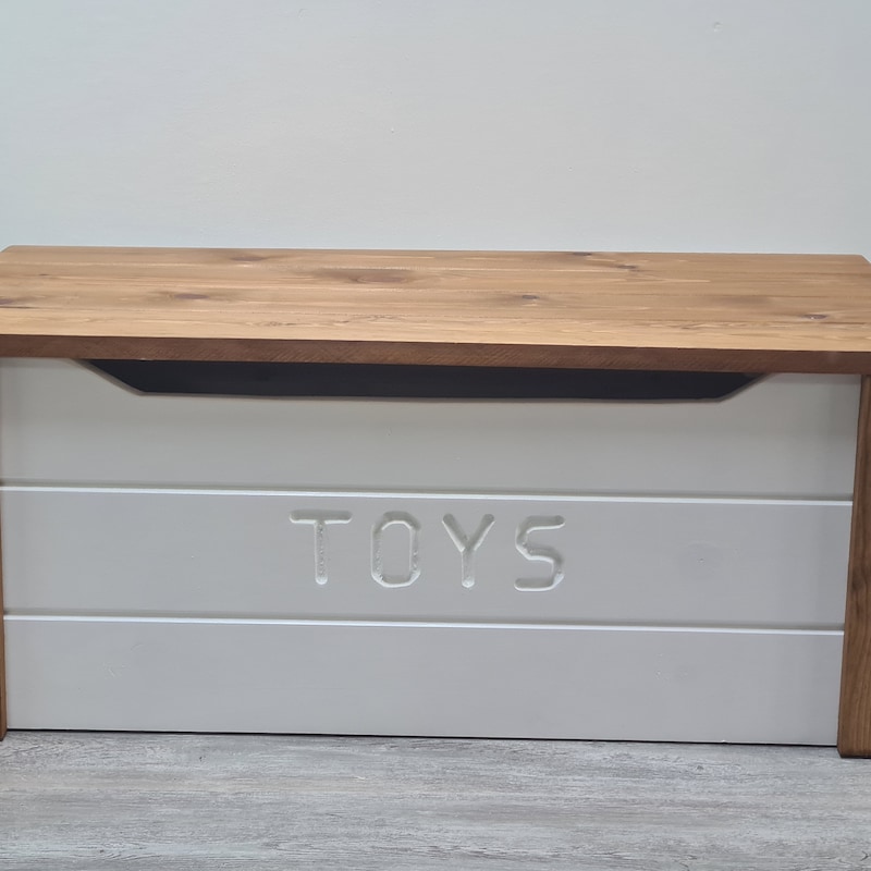 White and Oak Toy Box - Etsy UK