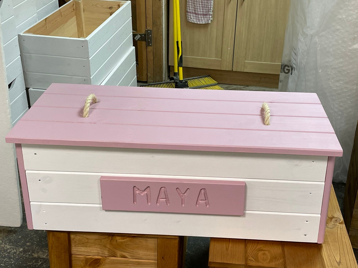 Personalised Toy Box Rope Handle Safest on Etsy Etsy UK