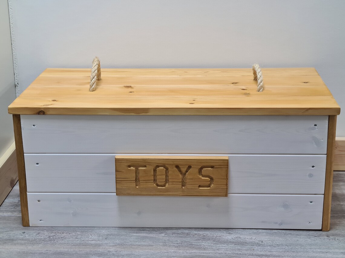 Personalised Toy Box Rope Handle Safest on Etsy Etsy UK