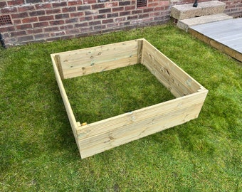 RAISED BED vegetable garden planter tanalised decking 4ft 120cm 15 sizes