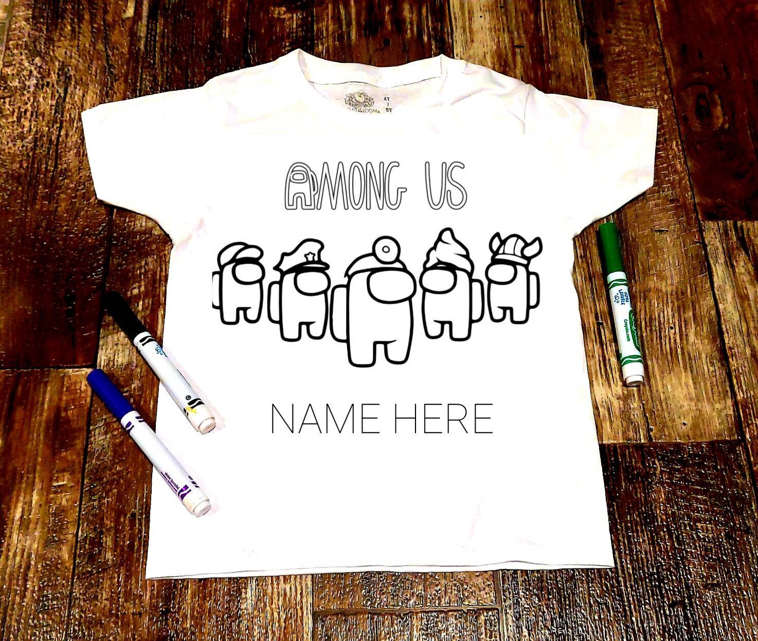 Among Us Coloring Book Shirt Washable Markers Included! Kids Activities Easter Basket Stuffers Birthday Party Favors