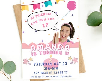 Ms. Rachel Invitation, Party Invitation Customizable Digital Party Invite - Personalised Digital Kids Birthday Printable Template, Canva