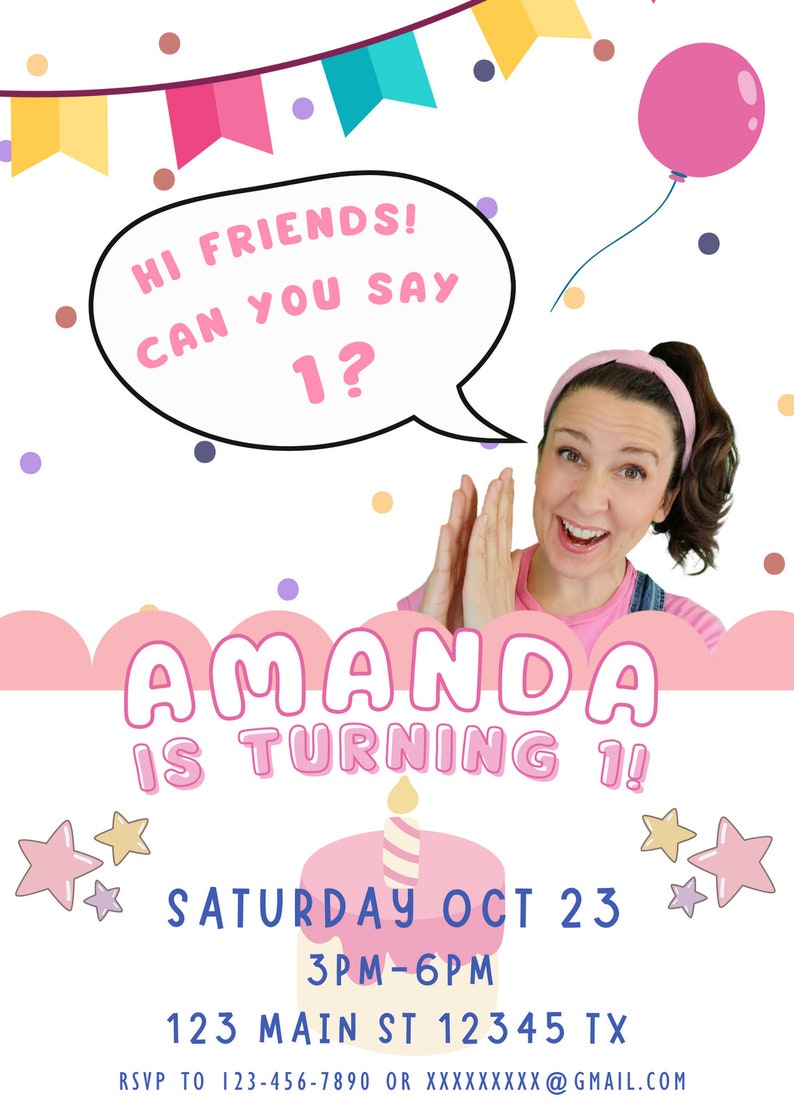 Ms. Rachel Invitation, Party Invitation Customizable Digital Party ...