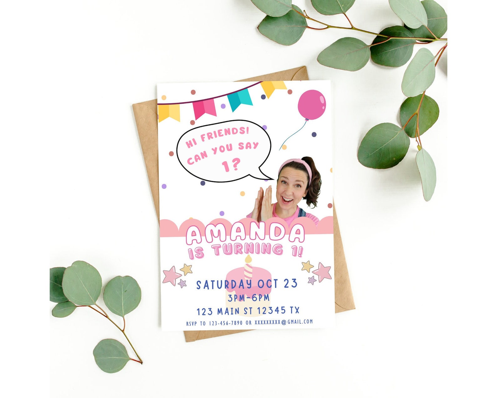 Ms. Rachel Invitation, Party Invitation Customizable Digital Party ...