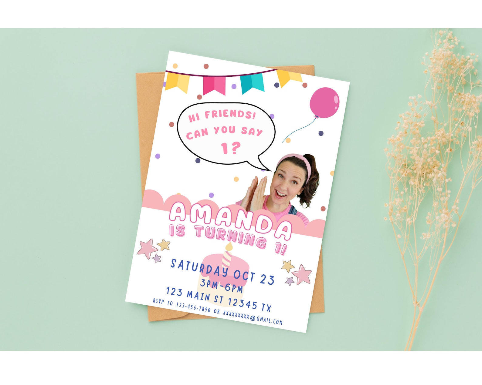 Ms. Rachel Invitation, Party Invitation Customizable Digital Party ...