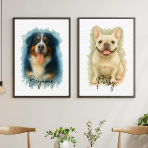 Custom Watercolor Pet Portrait: Personalized Dog or Cat Art (Digital File)