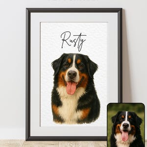 Custom Cat Portrait, Watercolor pet portrait, custom dog painting, Gift for pet owners, custom pet painting, dog poster, Custom Oil Painting