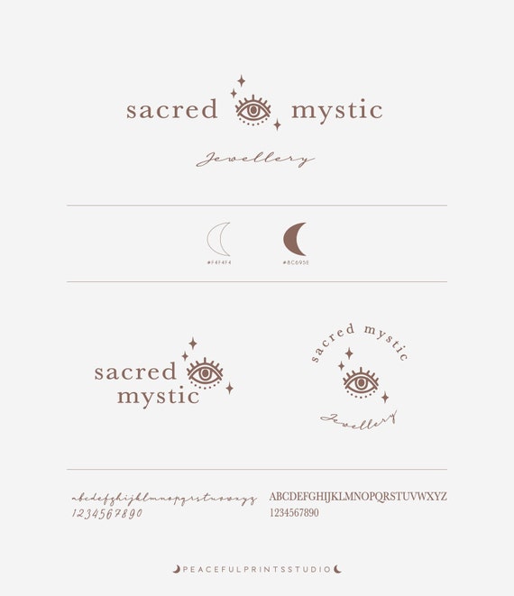Third Eye Logo Moon Cosmic Gypsy Logo Hippie Sacred Mystic | Etsy
