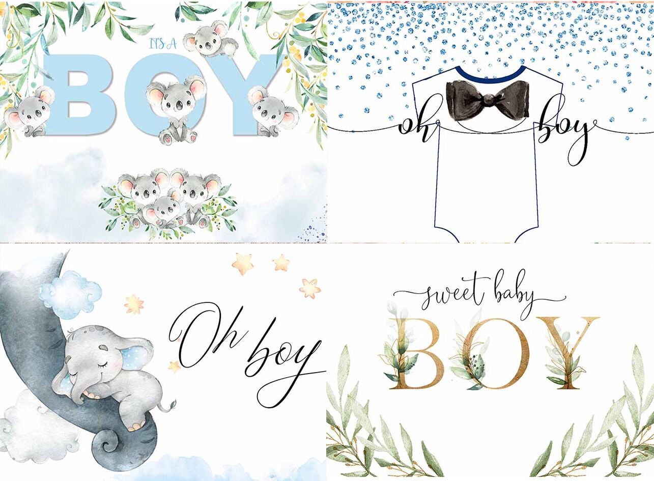 Oh Boy Baby Shower Backdropoh baby party Birthday BannerIts A Boy Koala Babies Shower Party PhotographyElephant Boy Photo