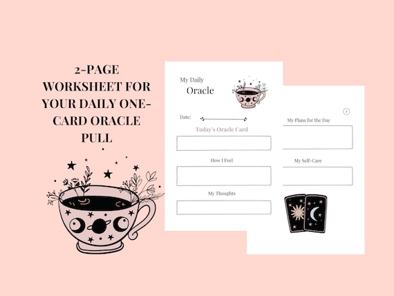 Daily Oracle Worksheet Printable PDF Daily One-card Pull - Etsy