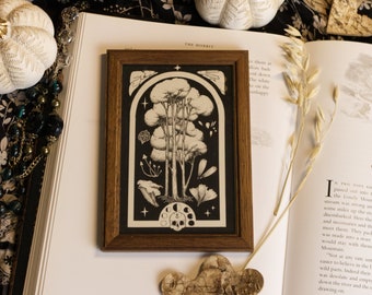 Mini Print "Fox And Rabbit Tarot", framed