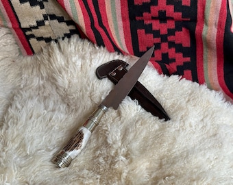 Argentine Gaucho Facón Knife | Handmade Handle | Genuine Leather Sheath