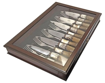 Luxury Argentine Cutlery Set of 12 - Handmade Steak Knife and Fork Set - Stainless Steel BBQ Flatware - Traditional Gaucho Artisan Silver