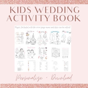 Personalizable Kid&#39;s Wedding Activity and Coloring Book