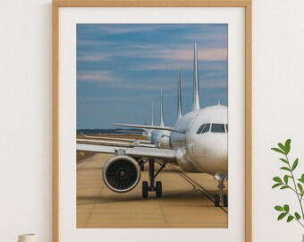 Reiseflugzeug Wandkunst, Start- und Landebahn Jet Fotografie, Geschenk für Reisende und Piloten, digitaler Download