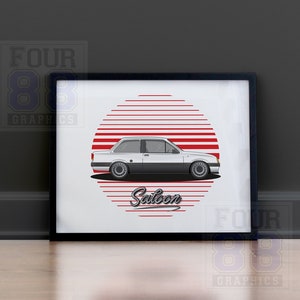 Vauxhall Nova Saloon Print - Photograph - Art work - Display on wall, office, garage