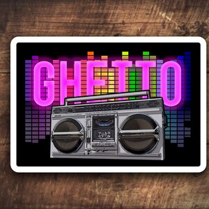Ghetto Boom Box Die Cut Sticker - outline cut permanent waterproof vinyl decal custom gift cool stickers unique