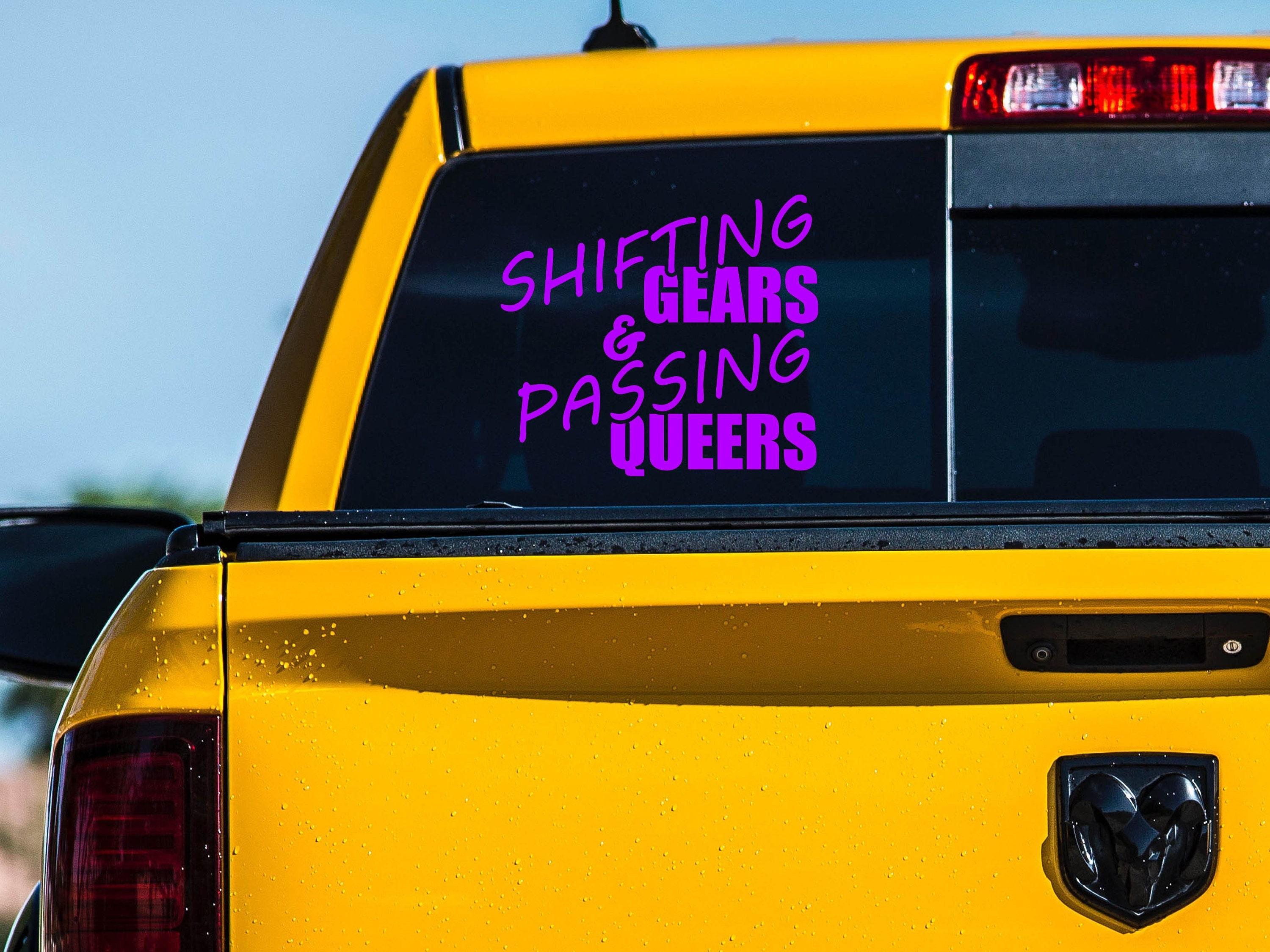 Shifting Gears and Passing Queers Decal Sticker Vinyl Lettering/ Text