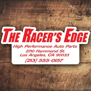 The Racer&#39;s Edge - outline cut permanent waterproof vinyl decal custom gift cool stickers unique