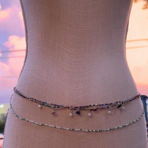 Beaded Belly Chains | Waist Beads Chain for Summer, Double Layered Adjustable Body Jewelry , Pearl charms, Crystal charms Available
