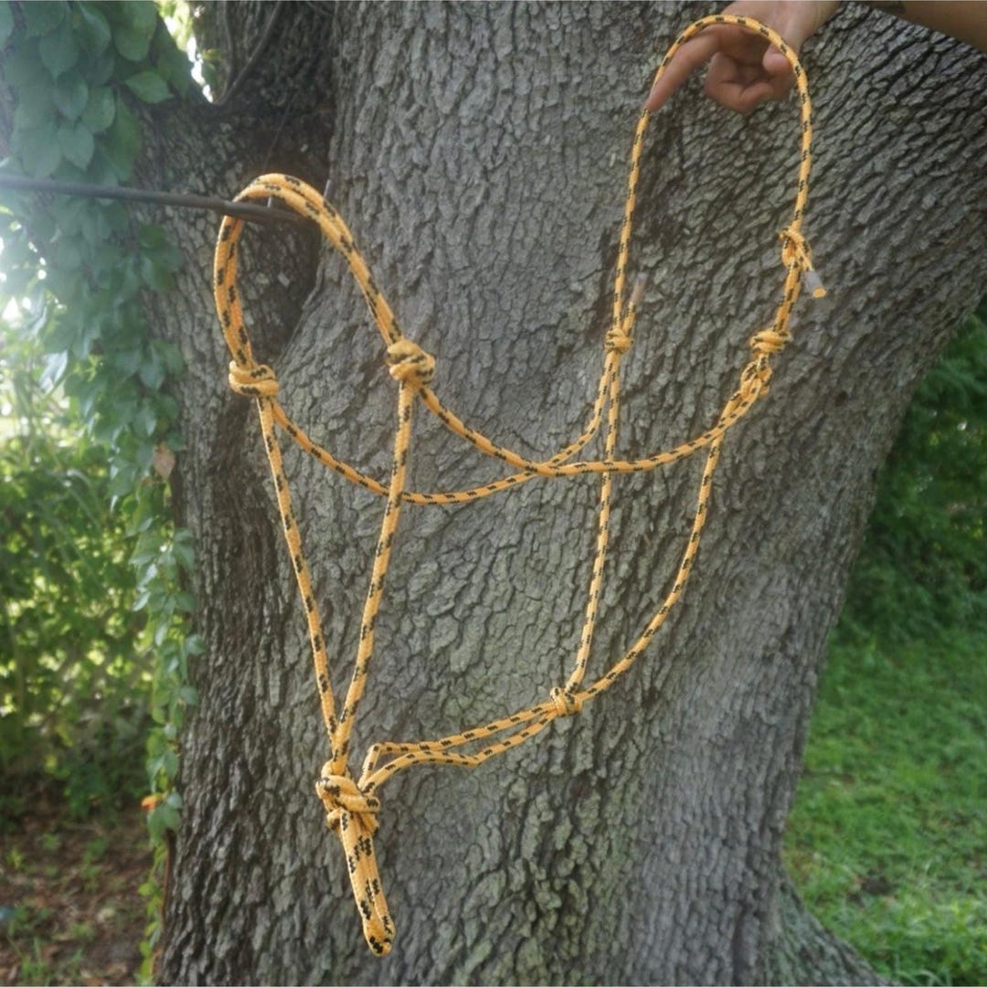 Polyester Rope Equine Hand-tied 1/4” Polyester Rope Horse Halter | Durable, Lightweight ...