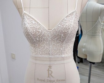 short blush wedding dress