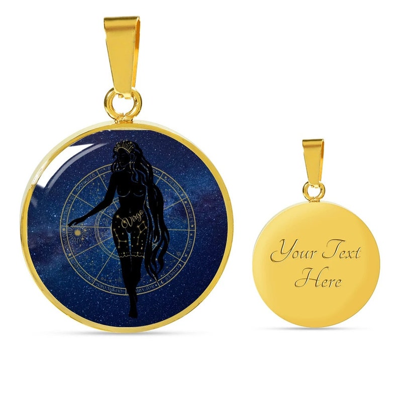 Zodiac Sign Jewelry Virgo zodiac sign pendant Horoscope Constellation Jewelry Gift Zodiac Necklace custom engraving