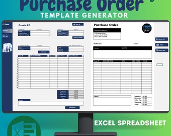 Purchase Order Template: Excel PO Generator (Digital Download)