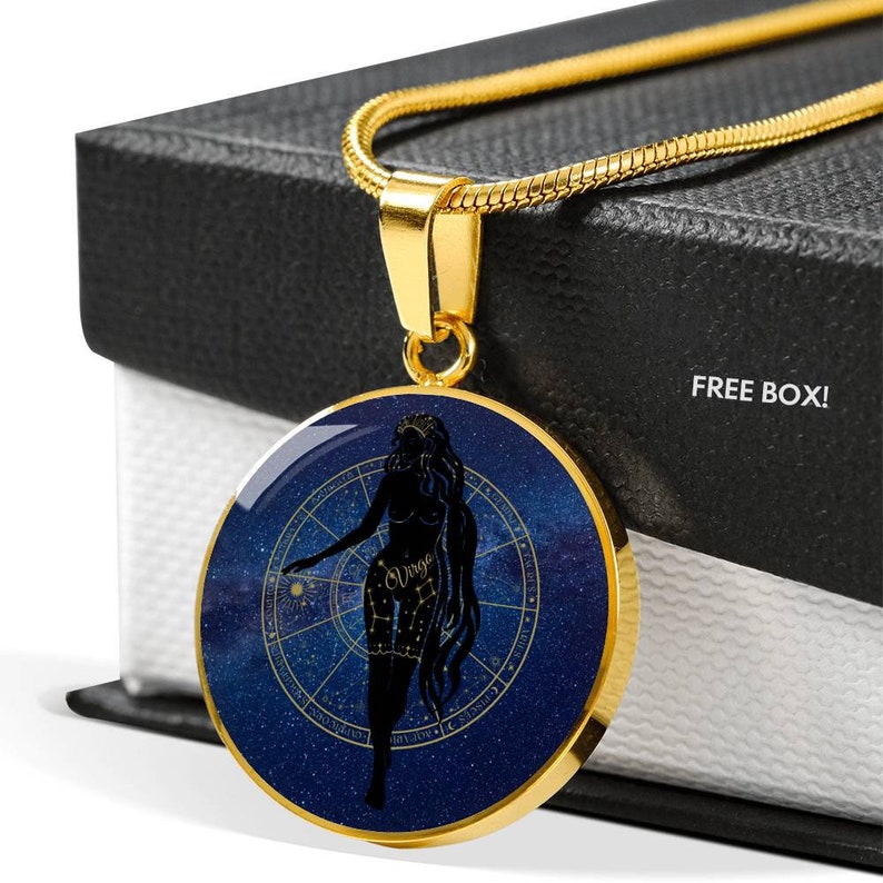 Zodiac Sign Jewelry Virgo zodiac sign pendant Horoscope Constellation Jewelry Gift Zodiac Necklace custom engraving