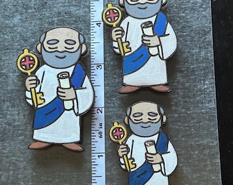 Hand-Painted St. Peter Magnet – Holder of the Keys to the Kingdom!  Gift, Religious Decor