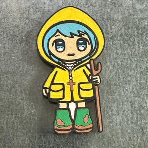 Figura de Luce em madeira pintada à mão | Ímãs de geladeira. Jubileu Eucarístico do Vaticano 2025! Igreja Católica. Peregrinos da Esperança. Papa Francisco