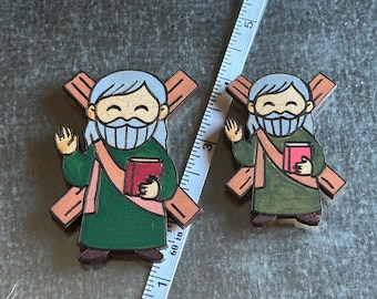 Hand-Painted St. Andrew Magnet – Patron Saint Gift, Scotland