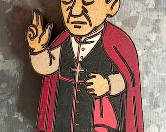 Bishop Fulton J. Sheen Magnet – Cartoon Saint Magnet – Catholic Gift – Refrigerator Decor