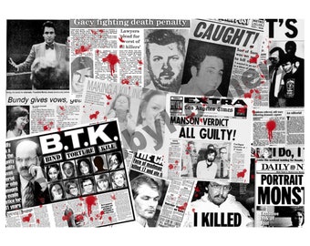 Newspaper Clippings Background Etsy
