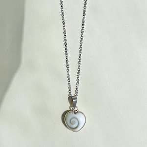 Halskette Edelstahl Herz Muschel Shiva Auge Silber 925 Kette Für Ihn Sie Damen Herren L 43cm Boho Accessoires Schmuck