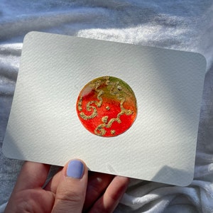 Handbemalte Postkarte mit Umschlag Grußkarte Weihnachten Geburtstag Besonderer Anlass ORIENTAL STYLE III 10,5x14,8cm