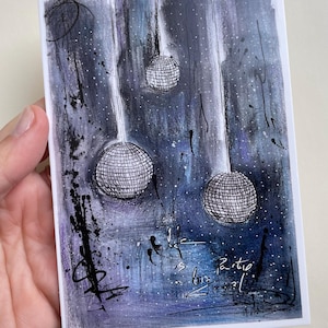 Postkarte LIFE Kunstdruck Digitaldruck Print Discokugel Disco Abstrakt A6 Weihnachten Geburtstag Grußkarte