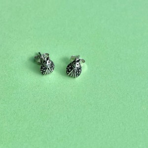 Stud Earrings Beetle Ladybug Animal Cute Small Earrings Silver 925 Jewelry Simple Gift Idea Birthday Mother&#39;s Day