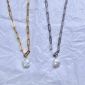 Halskette Edelstahl 1 Stück Gliederkette Wähle Deine Farbe Süßwasserperle Für Ihn Sie Damen Herren L 52cm Boho Accessoires Schmuck Elegant
