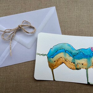 Postkarte mit Umschlag Grußkarte Katze Abstrakt Tiere Petlove Unikat 10,5x14,8cm