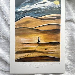 Postkarte STERNENWEGE Wüste Mond Malerei Illustration Kunstdruck Digitaldruck Print Landschaft  A6 Geburtstag Freundschaft Weihnachten Karte