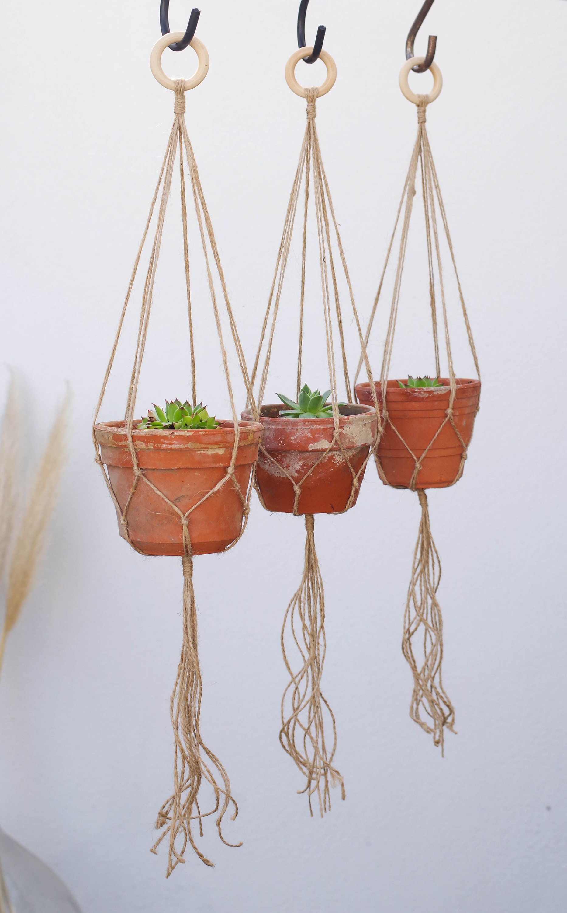 Mini Suspension Pour Plantes - Petit Porte-Plante Suspendu en Jute Naturel Accessoire Bohème Macramé