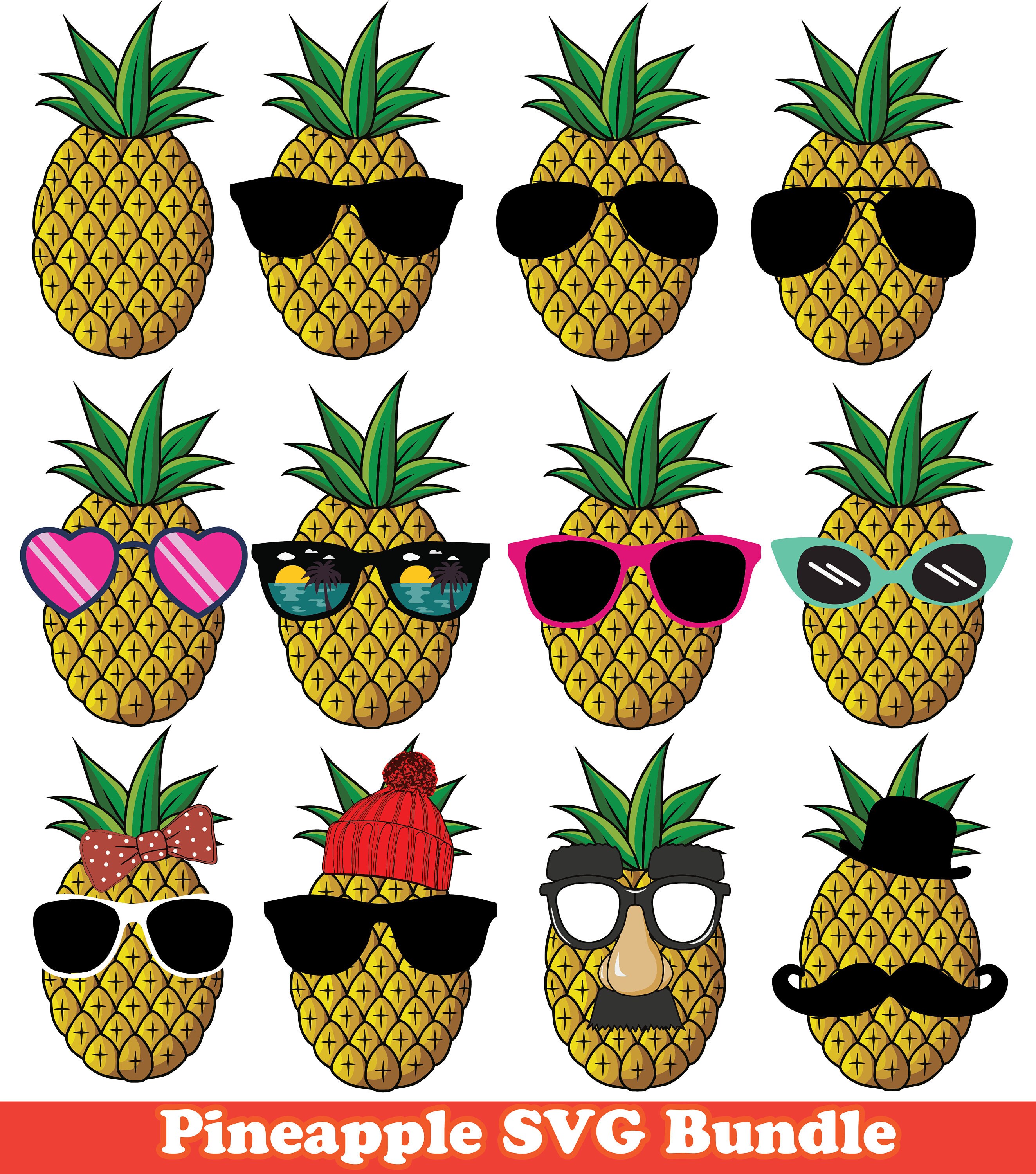 Pineapple SVG Pineapple Sunglasses SVG Pineapple Clipart | Etsy