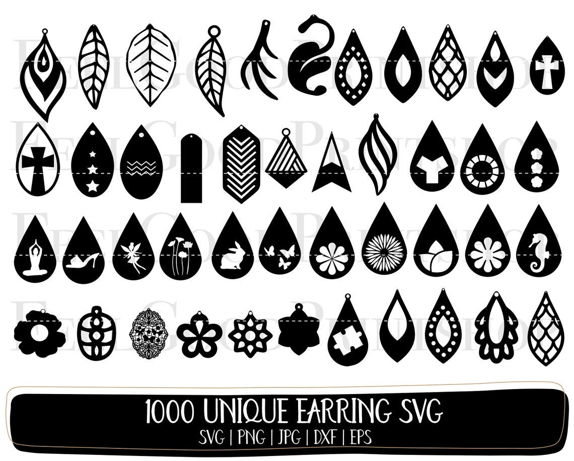 1000 Earrings SVG Bundle Earrings Template SVG Leather Earring | Etsy