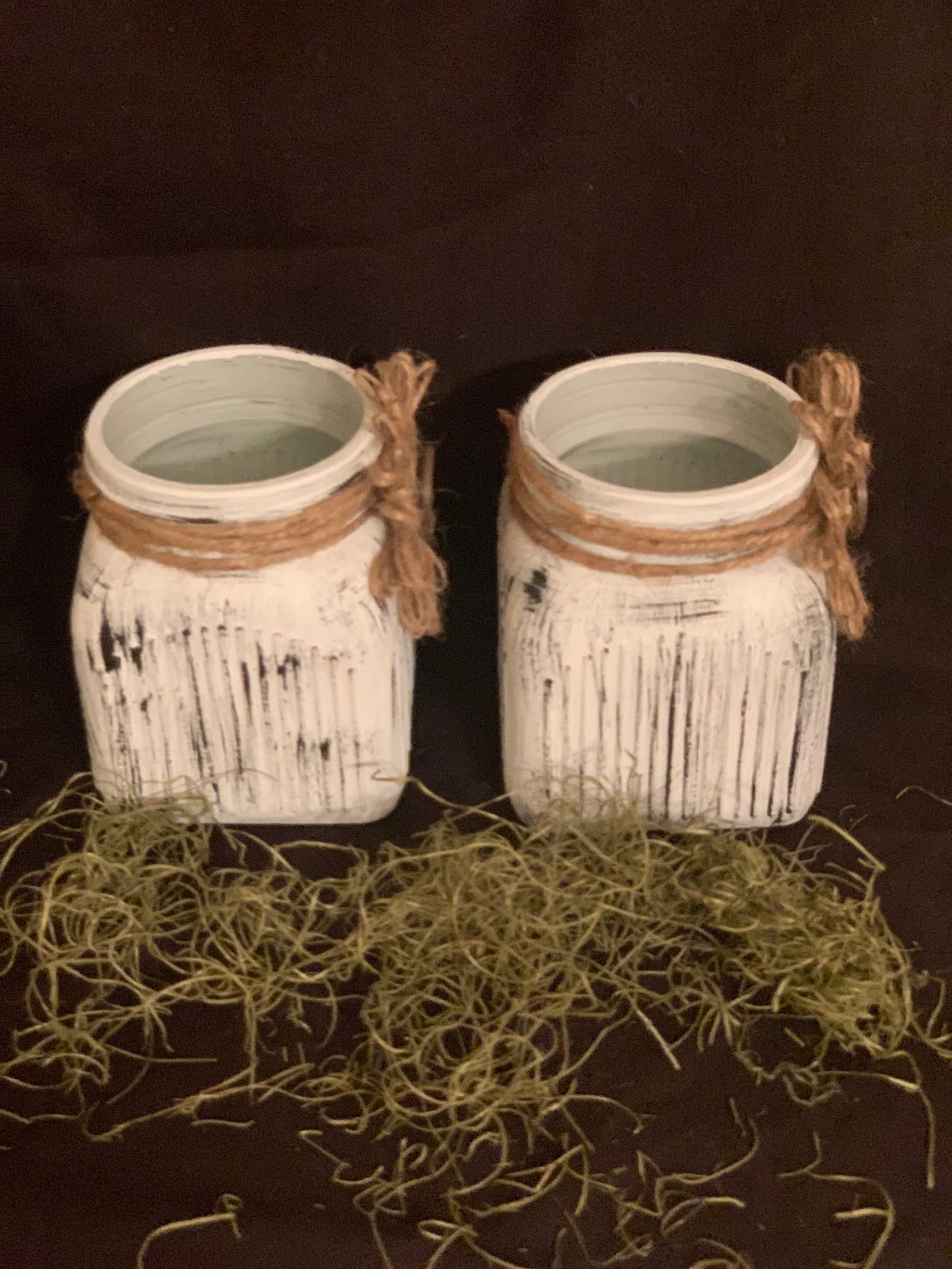 Farmhouse Jars Decor Jar Set of 2 Painted Jar Farmhouse Etsy