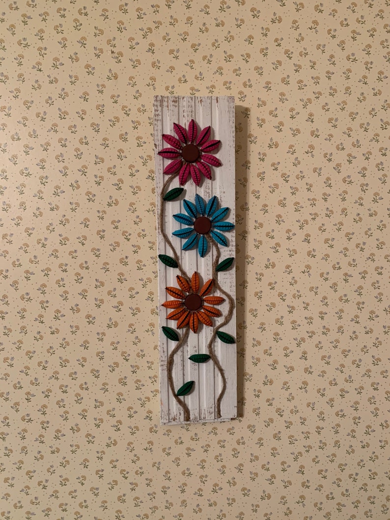 Bottle Cap Wall Art Bottle Cap Flowers Gift Ideas Upcycled Wall Wall Etsy