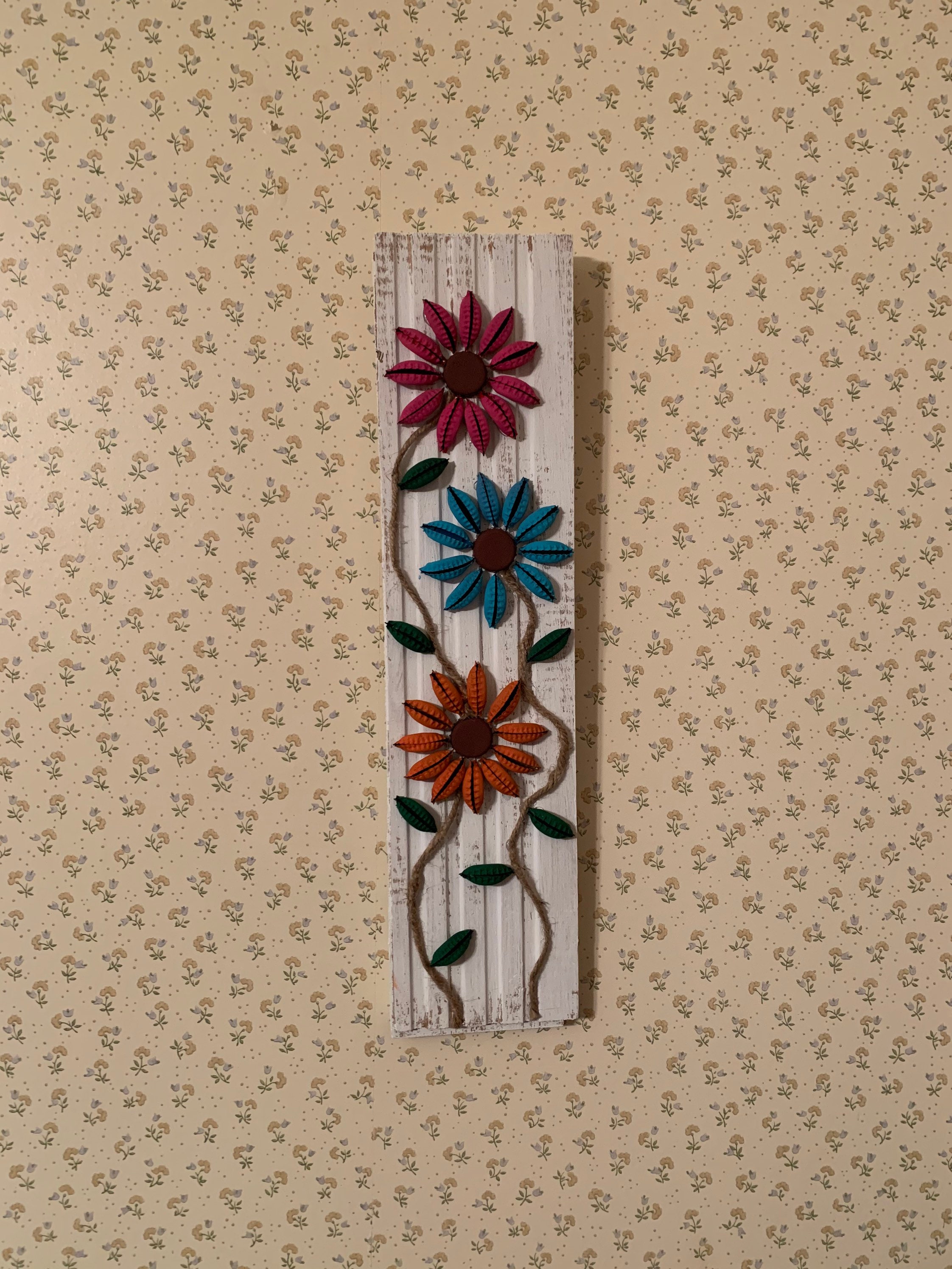 Bottle Cap Wall Art Bottle Cap Flowers Gift Ideas Upcycled Wall Wall - Etsy